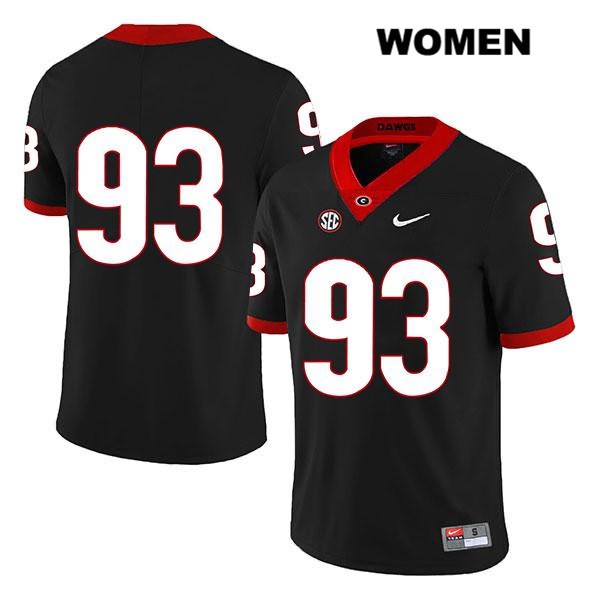 Georgia Bulldogs Women's Bill Rubright #93 NCAA No Name Legend Authentic Black Nike Stitched College Football Jersey GRQ4756WY